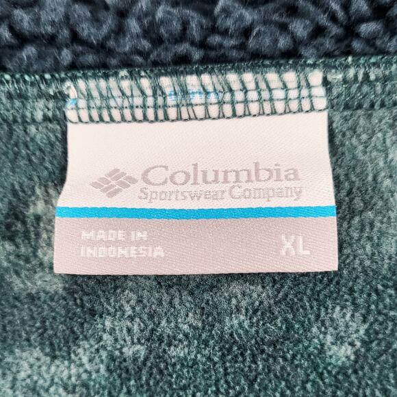 Columbia Winter Pass Fleece Full Zip Jacket Blue & Green Colorblock Women's XL - Picture 8 of 9